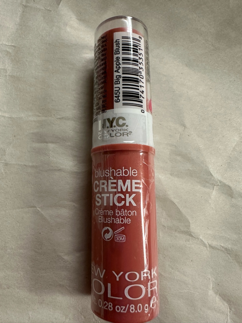 NEW NYC Blushable Crème Stick in Big Apple Blush (discontinued)